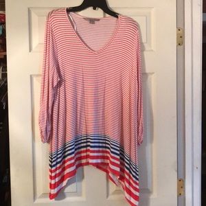 3/4 sleeve asymmetrical blouse